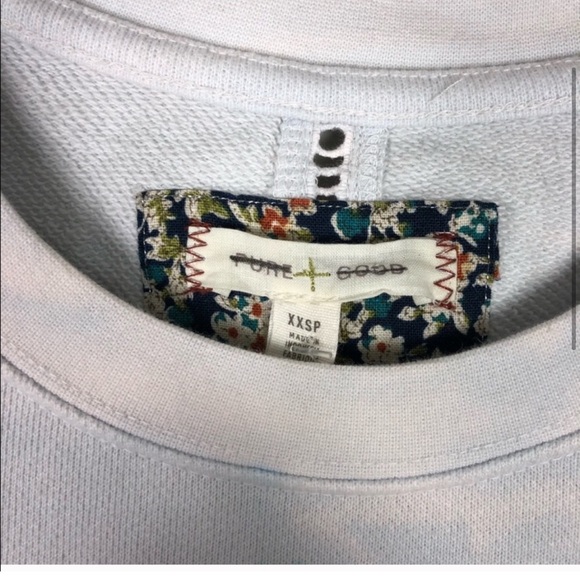 Anthropologie Pure + Good Serein Crewneck Graphic Print Sweatshirt XXSP 672 - Picture 3 of 8